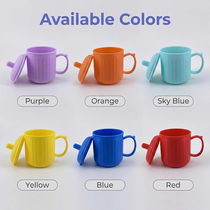 Plastic Coffee Mug with Lid (Non-Sealed) Set 6, 16-ounce Cups Vivid | BPA Free Reusable Food Grade PP, Unbreakable, Dishwasher Safe, Lightweight, Elderly Kid Safe, Kitchen Party Camping Outdoor - Image 2