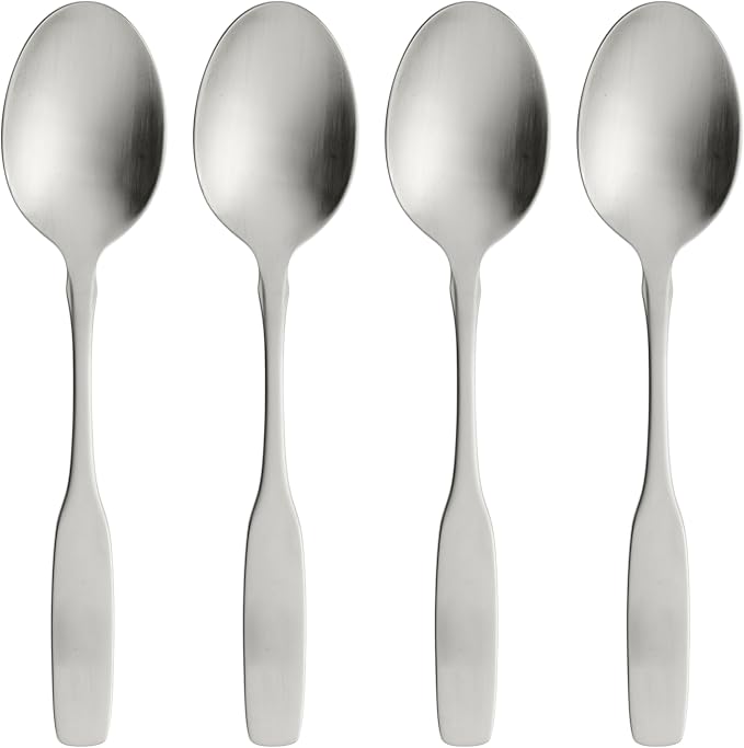 Oneida Paul Revere Dinner Spoons Silverware Set for 4, Flatware | 18/10 stainless steel, satin finish | 6.8 inch length | great for soup or everyday dining, cutlery set, utensil set by Oneida