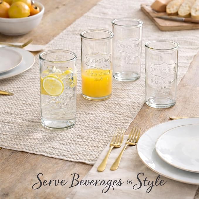 kitchentoolz Mason Drinking Glasses Set of 6 - Yorkshire Tumbler 16 oz Glassware Cups for Cold Drinks, Iced Tea, Water, Cocktails - Classic Mason Jar Style - Image 6