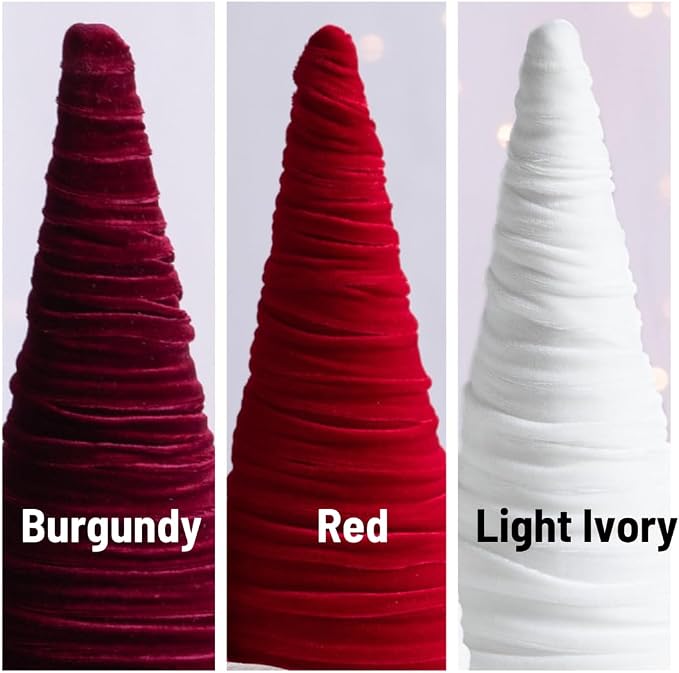 Create Your Own Set of 3 Velvet Trees, Valentine Tree Tabletop, Mantel Decor, Wedding Centerpiece, Artisan Entryway, Cozy Gift for (Create Your Own) - Image 5