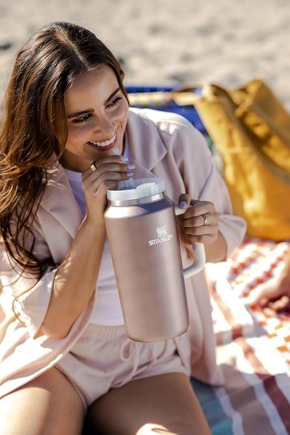 STANLEY Quencher H2.0 Flow State Tumbler, 64 oz, Rose Quartz Glow | Handle and Straw | 3-Position Lid | Large Capacity for Travel & Sports| Insulated Stainless Steel Cup | BPA-Free - Image 7