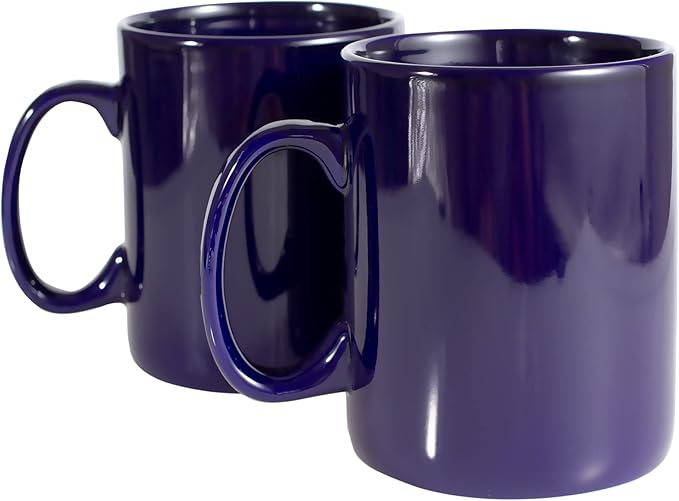 BYCNZB 30oz Super Large Ceramic Coffee Mugs Large Handles Set of 2 (Cobalto) by BYCNZB