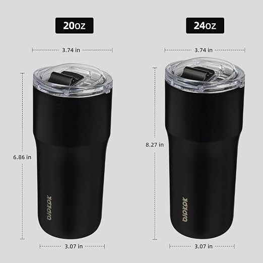 BJPKPK 20oz Spill Proof Coffee Tumbler, Insulated Stainless Steel Cup | Double Wall Vacuum, Leakproof Lid, Keeps Hot/Cold/Iced, BPA Free, Dishwasher Safe, Cupholder, Travel, Black - Image 5