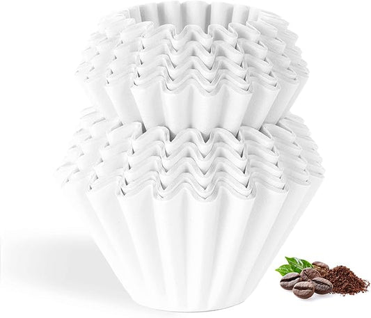 100 Count Unbleached Coffee Filters, 1-2 Cup Natural Basket Coffee Filter Paper for Single Serve Coffee Maker, Small Pour Over and Drip Pot, Mini Coffee Travel Brewer (White, S)