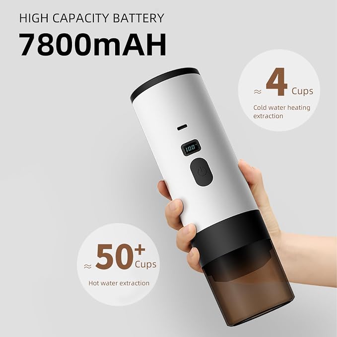 Portable Electric Espresso Machine, 3 in 1 Electric Coffee Maker Travel Coffee Maker for Camping Car Coffee Maker Small Coffee Maker Espresso Maker for RV Hiking Office Travel Car - Image 3