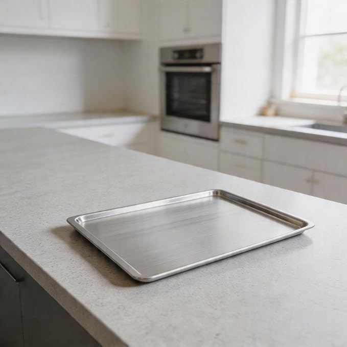 Aluminum Baking Tray, 37.5 x 27.5 cm Cookie Sheet Pan for Bread, Cake and Pastry Baking, Reinforced Rolled Edges, Easy Release for surface for Home Ovens Daily - Image 6