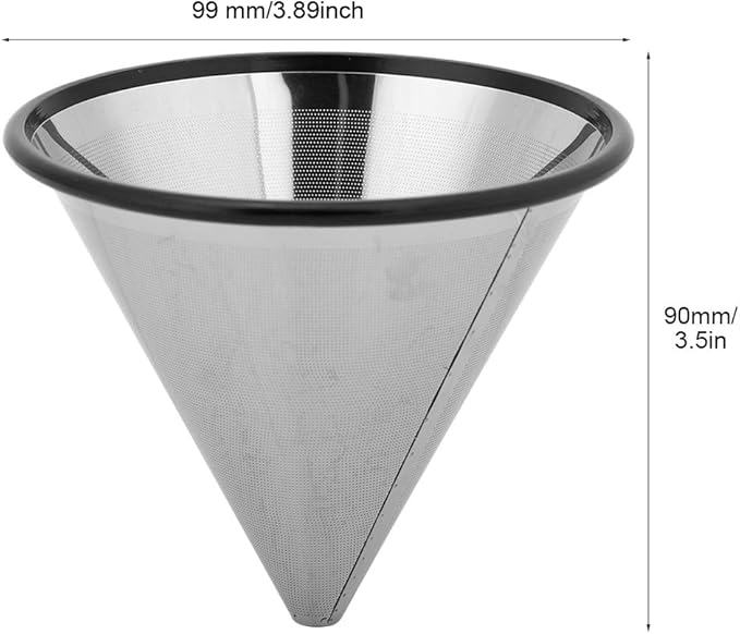 Keenso Double Layered Stainless Steel Coffee Filter Dripper Mesh Strainer, Ideal for Coffee Enthusiasts and Beginners