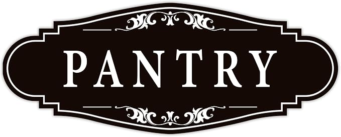 Pantry Door Sign Sticker for Kitchen, 9x3.5IN Self-adhesive Black | Farmhouse Pantry Decor for Home,Waterproof Vinyl Food Storage Decals for House Area, Glass/Wooden Door, Restaurant by LUHIMO
