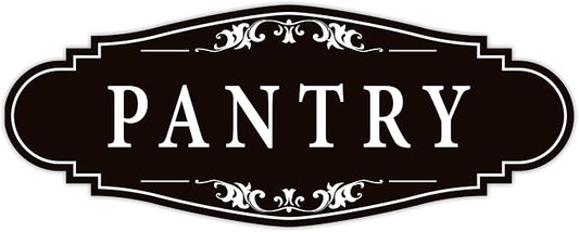 Pantry Door Sign Sticker for Kitchen, 9x3.5IN Self-adhesive Black | Farmhouse Pantry Decor for Home,Waterproof Vinyl Food Storage Decals for House Area, Glass/Wooden Door, Restaurant by LUHIMO