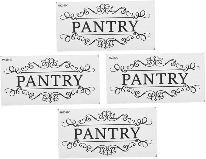 SOLUSTRE Pantry Room Wall Sticker Set 4pcs Removable Door Decal Vintage Style Decor for Pantry PVC Material by SOLUSTRE