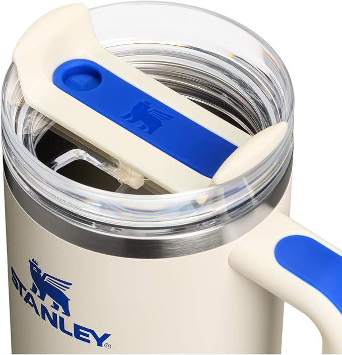 STANLEY Quencher H2.0 Flow State Tumbler, 30 oz, Cream Royal | Handle and Straw | 3-Position Lid | Cup Holder Compatible for Travel | Insulated Stainless Steel Cup | BPA-Free - Image 2