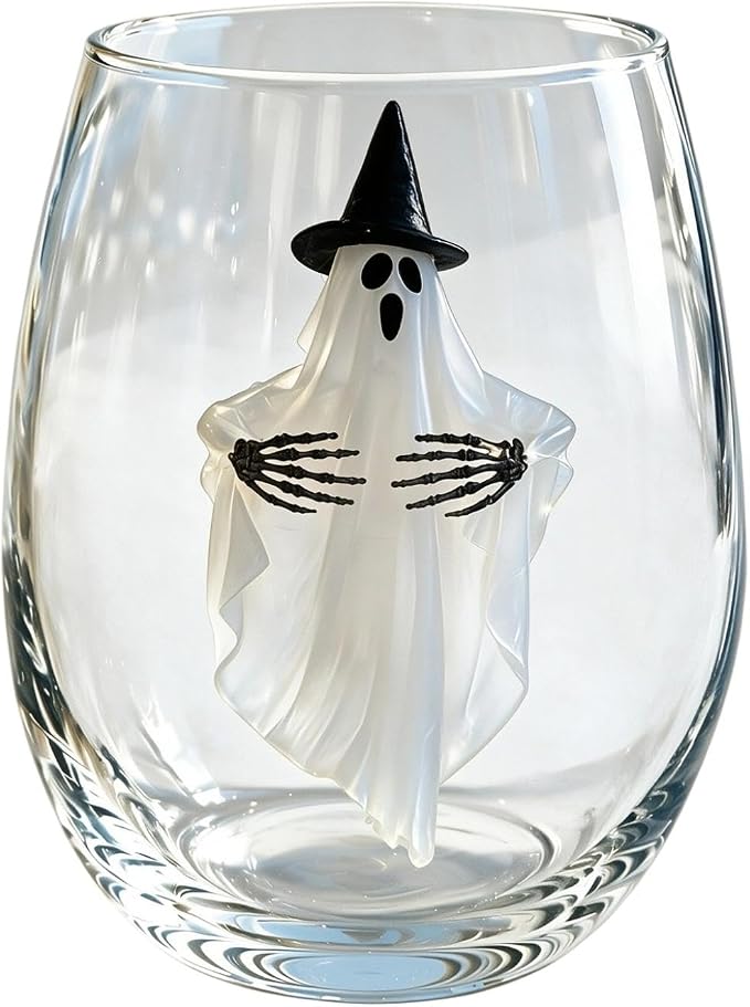Artisanal Glassware, 3D Octopuses Stemless Wine Glasses, Ocean Embossed Glass Collection, #G by Unknown