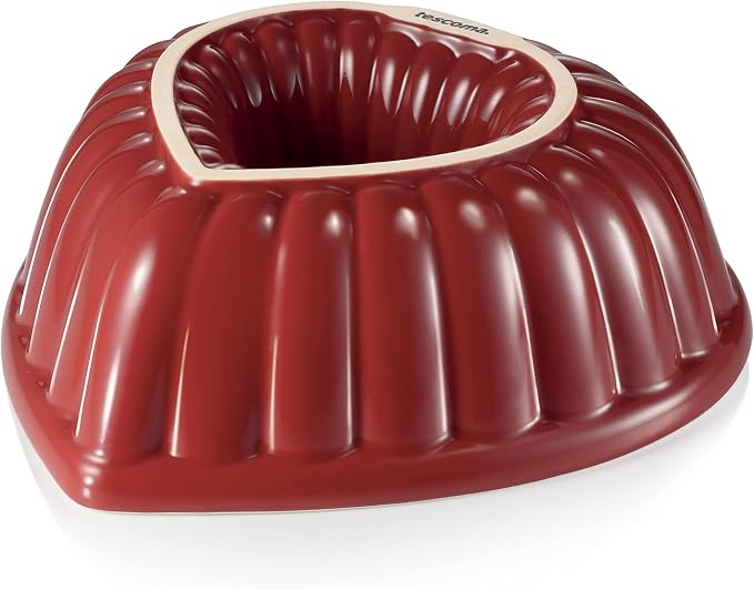 Tescoma - 622212 Delìcia Cake Tins with Heart Shaped Donut Mould, Ceramic, Dishwasher Safe, Red and White - Image 2