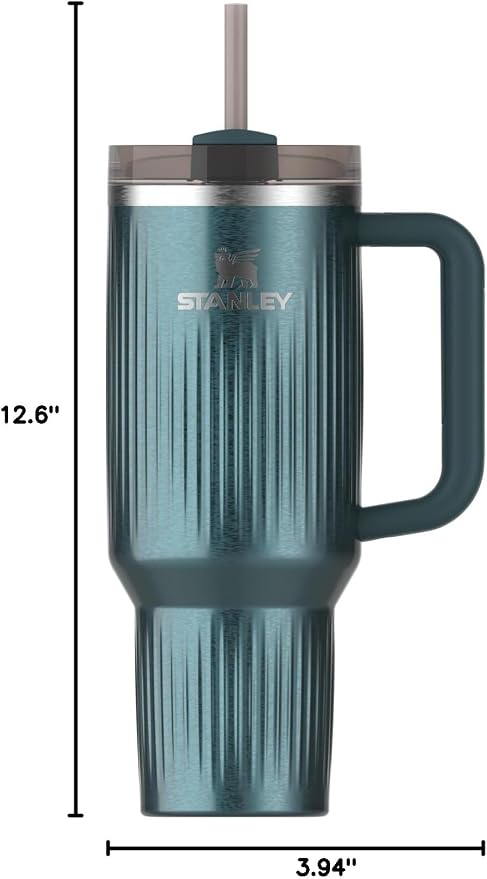 STANLEY Quencher H2.0 Tumbler with Handle and Straw 40 oz | Flowstate 3-Position Lid | Cup Holder Compatible for Travel | Insulated Stainless Steel Cup | BPA-Free | Fluted Marina Shine - Image 12