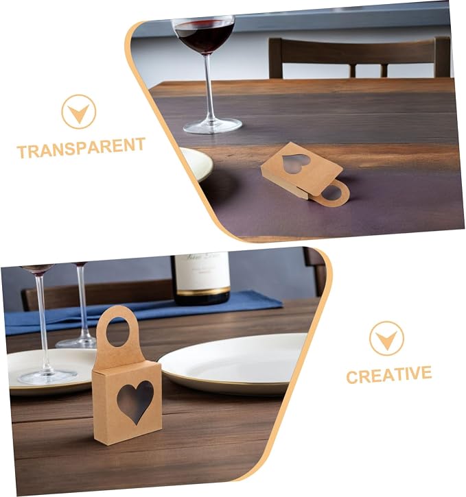 TEHAUX 30pcs Kraft Paper Hanging Wine Boxes with Window, Decorative Candy and Cookie Packaging Boxes for Wrapping, Suitable for Party and Holiday Presentations - Image 8