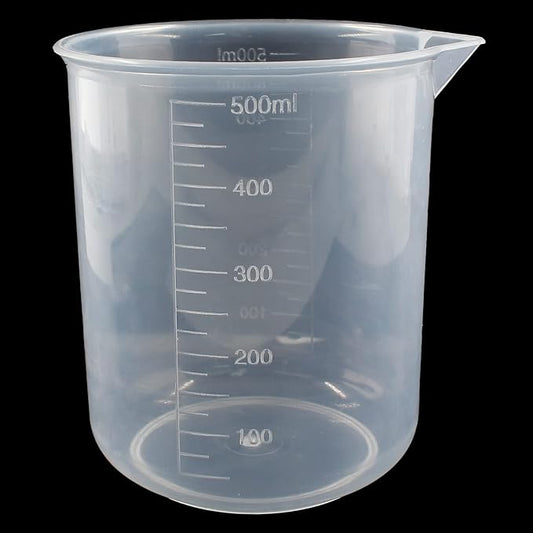 Waziaqoc 500ml/17.1oz Plastic Graduated Beaker (1 Pack), Transparent PP Measuring Cup Mixing Cup for Kitchen Lab