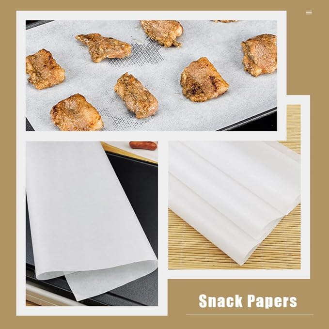 500pcs Disposable Greaseproof Baking Parchment Paper Sheets for Bread and Fried Food, Oil-absorbing and Non-stick White Paper Liners, Practical Kitchen Accessories for Easy Cooking - Image 4