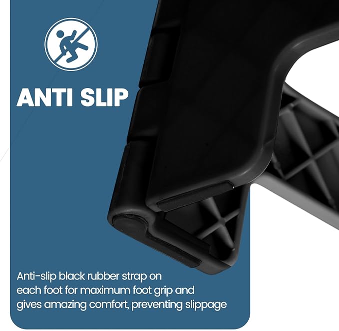 ACSTEP 9 Inch Folding Step Stool 300 LB Capacity Non Slip Foot Stool with Handle Plastic Foldable Step Stools for Kids Stepping Stool for Bathroom Black Small Step Stool (1 PC Black) | Heavy Duty Foldable Stools, Lightweight, Holds 300 lb, for Toddler ... - Image 8