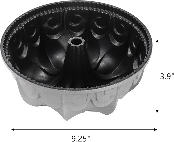 Frcctre 9 Inch Non-Stick Fluted Tube Cake Pan, Heavy Duty 10 Cups Fluted Tube Pan Aluminum Baking Mold Easy Release Baking Mold for DIY Cakes - Image 2