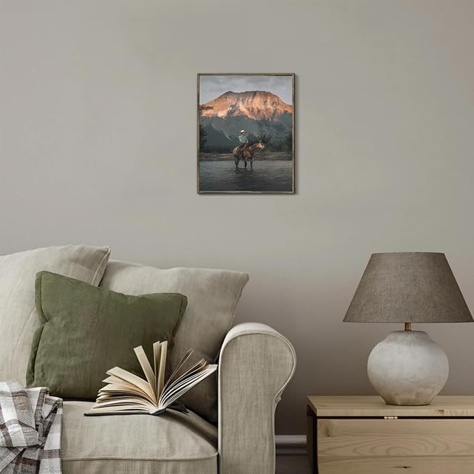 XOCUUI Cowboy Canvas Wall Art Vintage Print Oil Paintings 8x10 Inch, Western Cowboy Mid Century American West Country for Home Office Living Room Bathroom Bedroom Wall Decor Unframed - Image 4