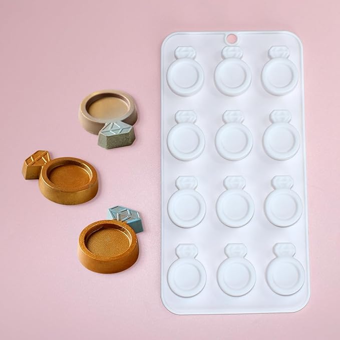 mostsom 3D Ring Shape Silicone Dessert Molds, Cake Molds for Baking, Mini Granola Bar, Chocolate Truffles, Whiskey Ice Cube Tray, Fondant Mould, Candy & Gummy Jelly Mold (C_ Ring)
