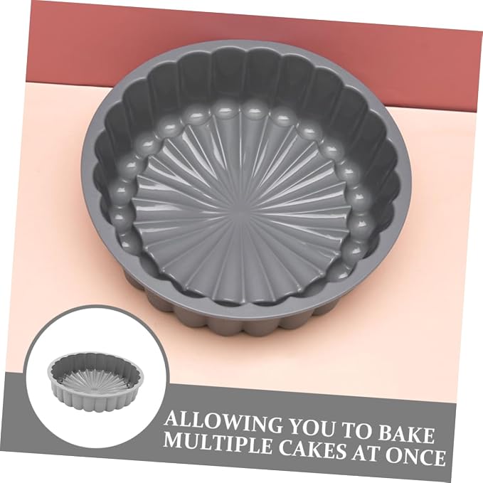 2pcs Food Grade Silicone Cake Nonstick Round Baking Pans for Cheesecake Tart and Fluted Cakes Heat Up for Batch Baking - Image 7