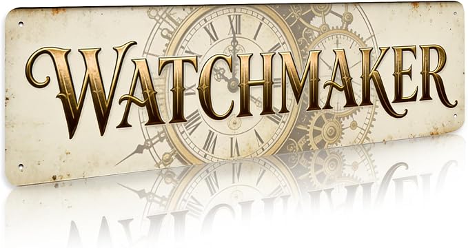 Watchmaker Sign Retro Store Tin Sign Vintage Metal Decorations 4×16 Inches Gifts For Handicraft Lovers by LYXDS