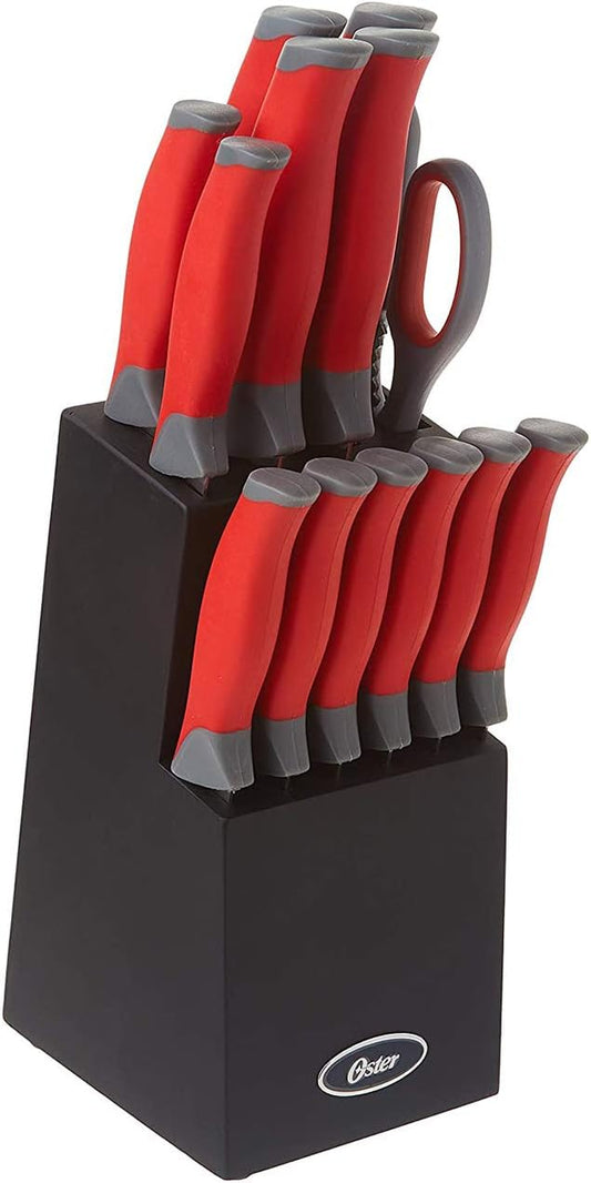 Oster Lindbergh 14 Piece Cutlery Set, Red by Unknown