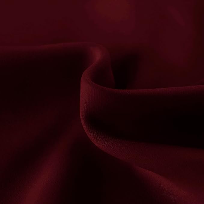 Hiasan Valance Curtains for Kitchen Blackout Thermal Insulated Solid Window Curtain Valance, Burgundy, 52 x 18 Inches, 1 Panel - Image 4