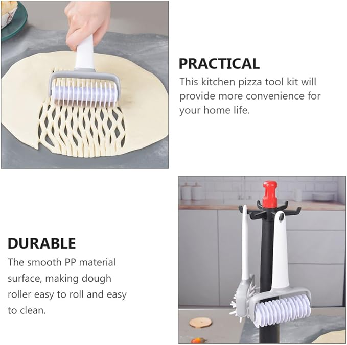 2pcs Pizza Dough Roller Pastry Lattice Wheel Cutter for Handmade Noodles and Home Life, White Pp Material, Waterproof and Easy to Clean Baking Tool for Pizza Cookie Pastry Bread - Image 9