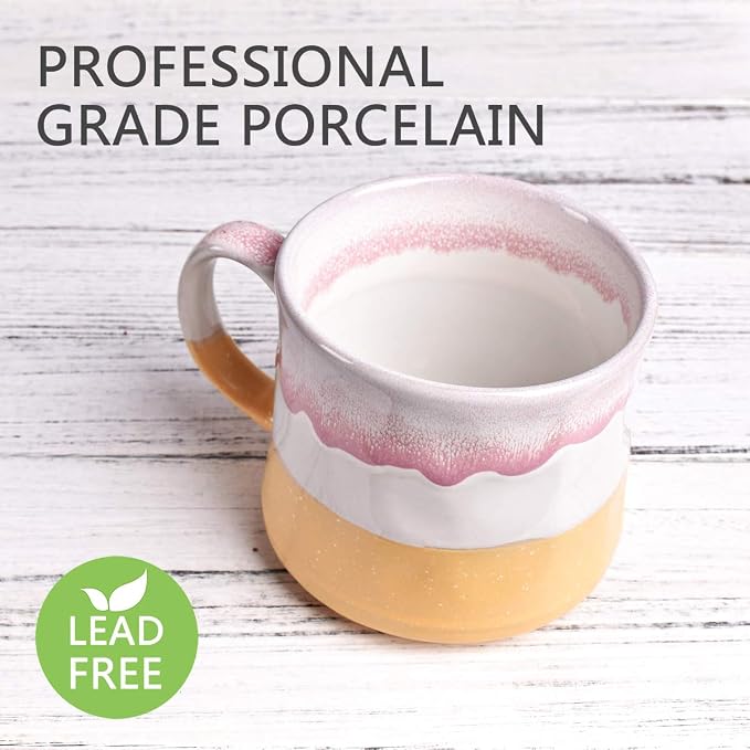 Bosmarlin Large Ceramic Coffee Mug, Big Tea Cup, 7 Colors to Choose, 21 Oz, Dishwasher and Microwave Safe, 1 PCS (Yellow) - Image 3