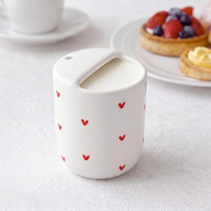 Ceramic Mug with Sip Hole 10 oz Novelty Red Heart Ceramic Coffee Mug Hand Painted Travel Mugs Heat Resistant Non Slip Built in One Lid Handcraft Mugs for Coffee Lovers Appreciation Gift - Image 5