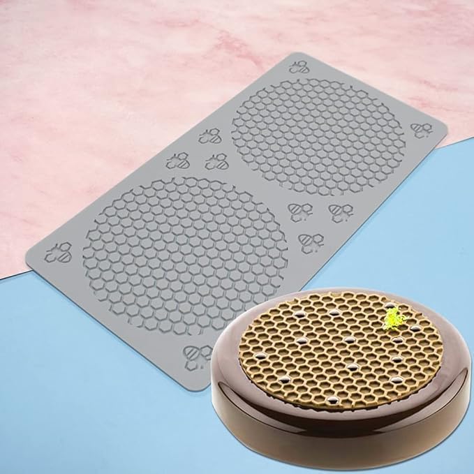 Honeycomb Bees Silicone Fondant Cake Mold for Kitchen Cake Cupcake Decorating Beehive Silicone Baking Molds Chocolate Candy Molds Sugarcraft M