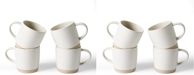 famiware Coffee Mugs Set of 4, Milkyway 13 oz Mug Set, Ceramic Cup Set with Handle for Coffee, Tea, Cocoa, Milk, Matte White (Pack of 2) by Famiware