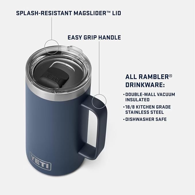 YETI Rambler 24 oz Mug, Vacuum Insulated, Stainless Steel with MagSlider Lid - Image 2