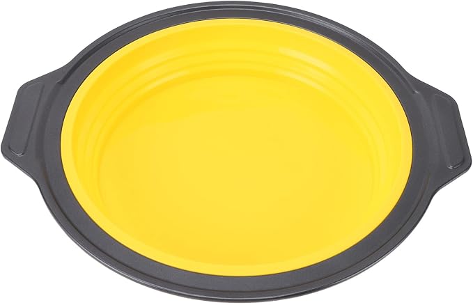 Silicone Cake Pan, Foldable Cake Pan Press Type Quick Release Heat for Layer Cake (Yellow) - Image 6