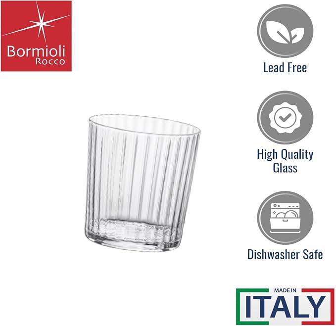 Bormioli Rocco Exclusiva Negroni Glasses, Set of 12-12 Oz. Ribbed Cocktail Tumblers Made in Italy with Star Crystal Glass & XLT Treatment - Stylish Everyday Drinkware, Dishwasher Safe - Image 3