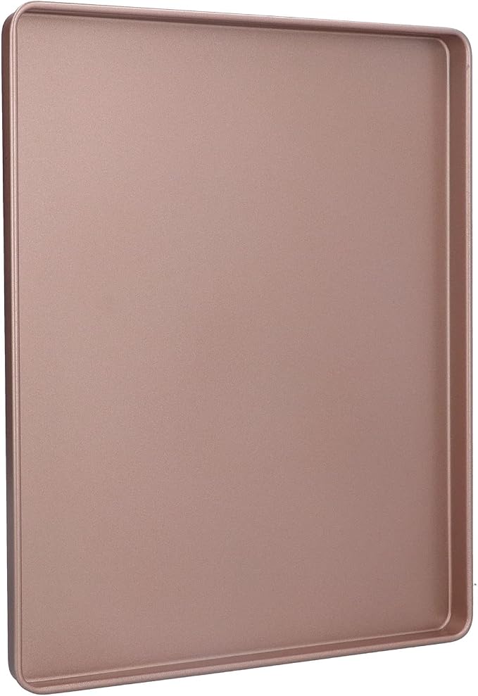 Non Stick Baking Pan Rose Gold Multifunctional Bakeware for Pizza and Bread 30.5x25.5cm - Carbon Steel Durable Tray - Image 4