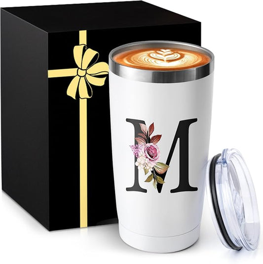 20 Oz Insulated Coffee Cup with Lid Car Tumbler Travel Mug Women Wife Husband Happy Birthday Wedding Romantic Gift Best Cool Day Personalized Unique Special Cute Custom Christmas Xmas Valentines Ideal by MNZZ
