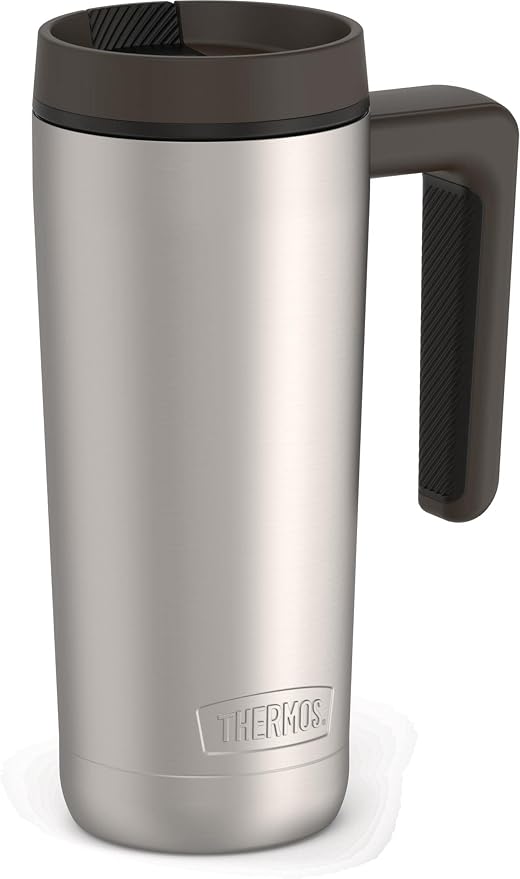 THERMOS ALTA SERIES Stainless Steel Mug 18 Ounce, Matte Steel/Espresso Black - Image 3