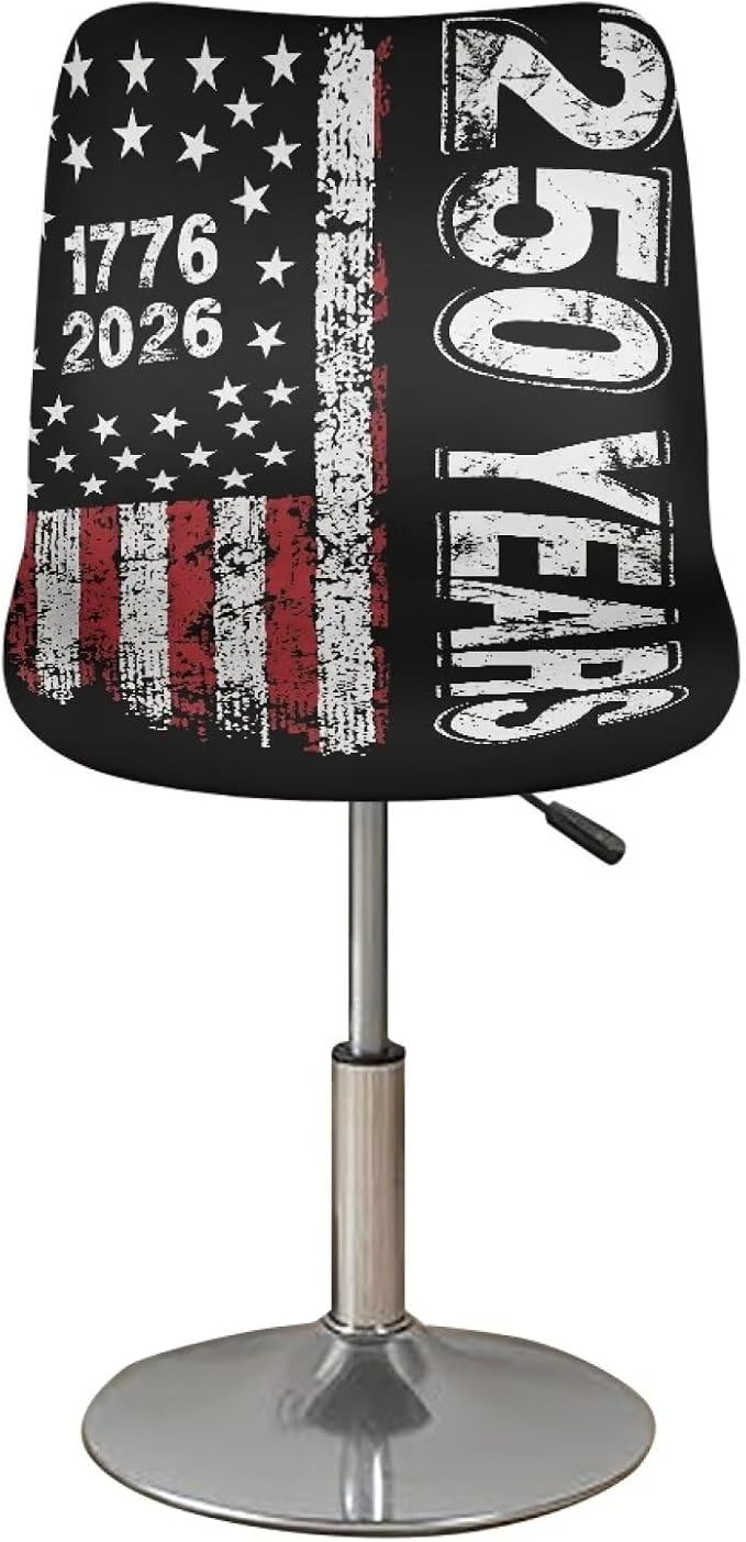 American Flag Bar Stool Covers 250th Anniversary Patriotic Elastic Stretchable High Mid Low Stool Chair Cover for Party Kitchen Club Machine Washable - Image 2