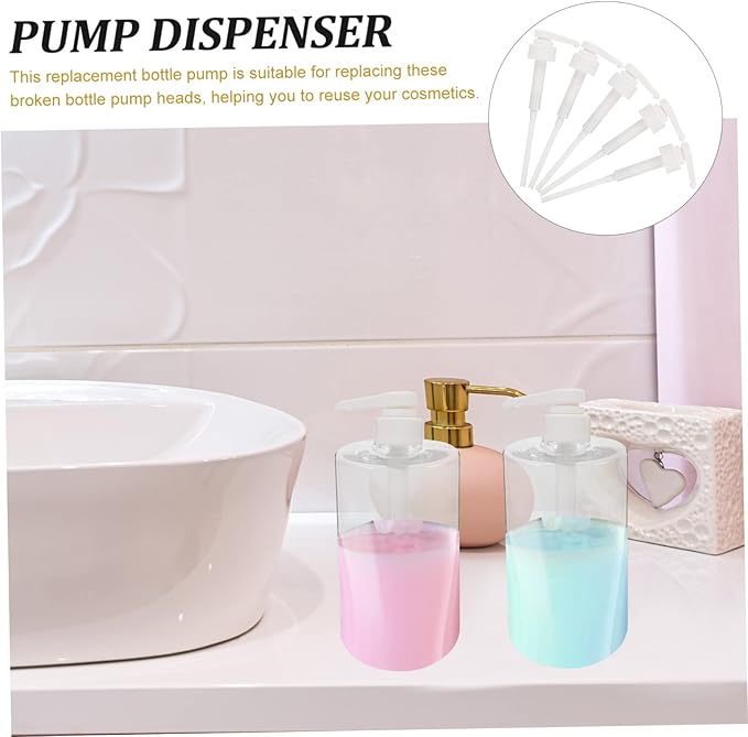 5pcs Syrup Pump Dispenser for Coffee and Condiments Universal Bottle Pump Easy Press Syrup Dispenser for Kitchen Home and Travel