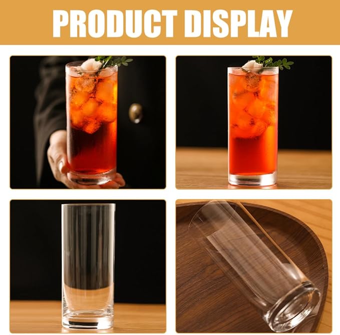 Healifty Elegant Drinking Glass Cup 400ml for Juice and Mixed Drinks with Comfortable Grip and Easy Cleaning, Luxurious Glassware for Home and Entertaining - Image 4