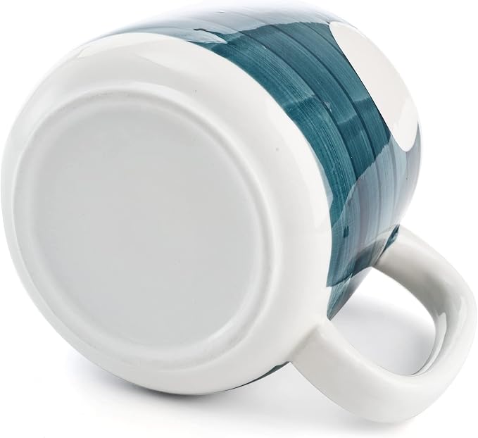 DEAYOU Set of 4 Porcelain Coffee Mugs, 17 Oz Ceramic Coffee Cups with Handles, Large Hand-Painted Tea Cups for Cappucino, Milk, Latte, Cocoa, Hot or Cold Drinks, Microwave & Dishwasher Safe - Image 4