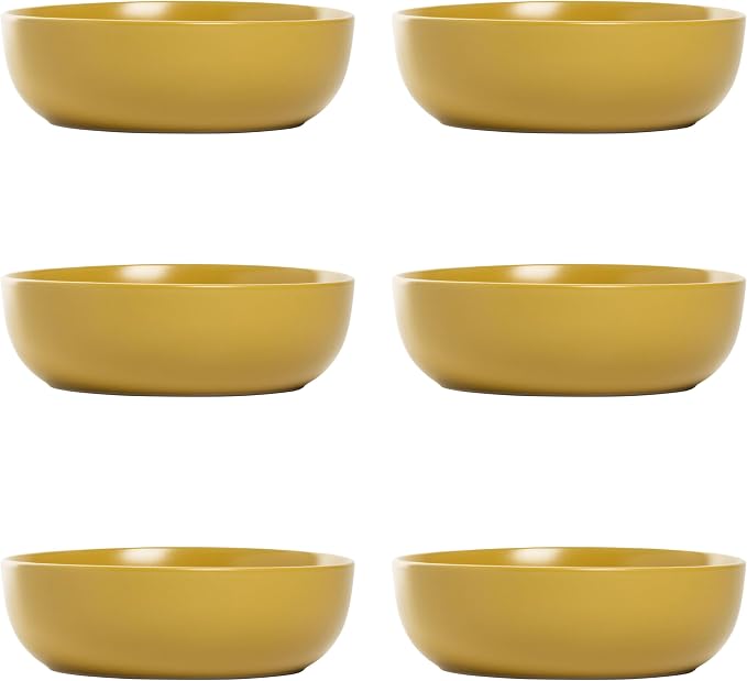 10 Strawberry Street Wazee Matte Coupe Dinnerware, Bowl, Yellow, Set of 6 by 10StrawberryStreet