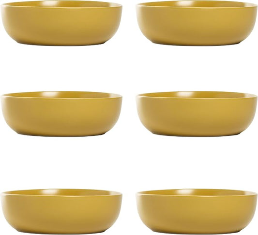 10 Strawberry Street Wazee Matte Coupe Dinnerware, Bowl, Yellow, Set of 6 by 10StrawberryStreet