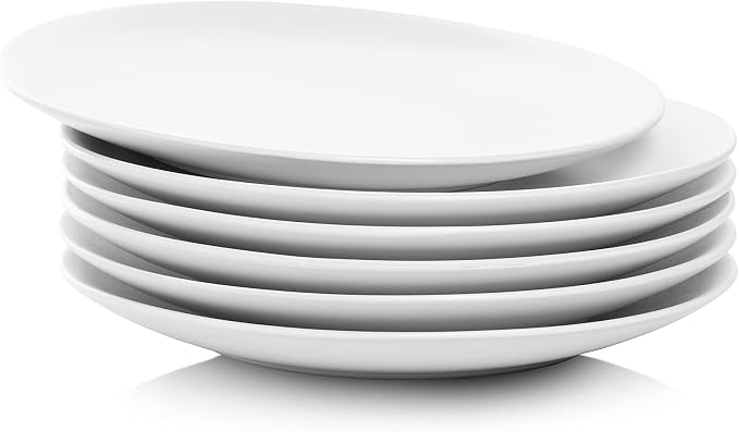 10 Strawberry Street Wazee Matte 8.25" Coupe Salad Plate, Set of 6, White - Image 2