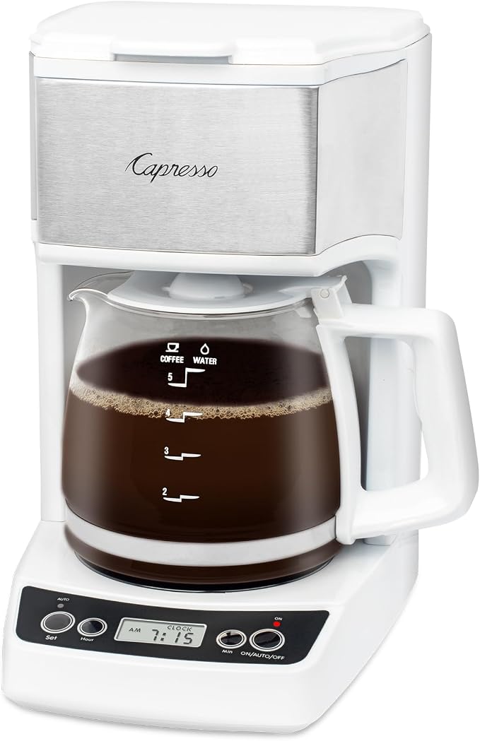Capresso 5-Cup Mini Drip Coffee Maker, White - Image 2