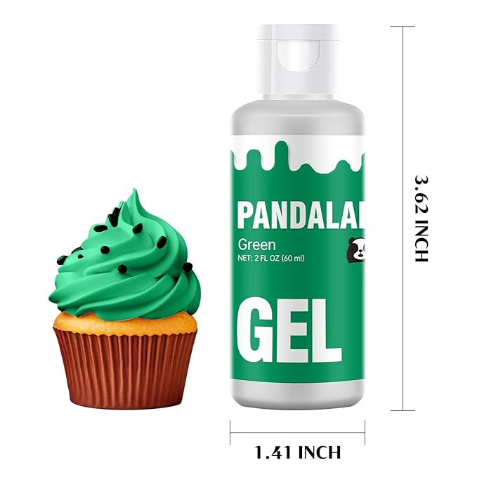 Green Gel Food Coloring - Pandalab 2 Ounce High Concentrated Food Dye for Baking, Cake, Cookie, Fondant, Icing, Easter Egg, Macaron, DIY Slime (60ml)