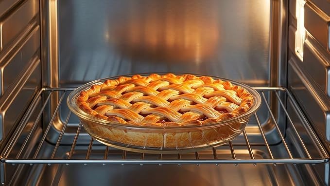 10×1.4in Deep Ceramic Pie Pan with Handles | Oven & Microwave Safe, Dishwasher Safe, Lead-Free, for Quiche & Tart, Easy-Grip Handles - Image 2